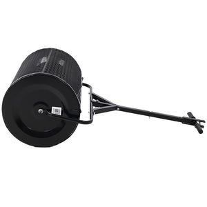 English Elm Peat Moss and Compost Lawn Roller Spreader with Steel Mesh Drum for Garden Care W46555824