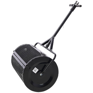 English Elm Peat Moss and Compost Lawn Roller Spreader with Steel Mesh Drum for Garden Care W46555824