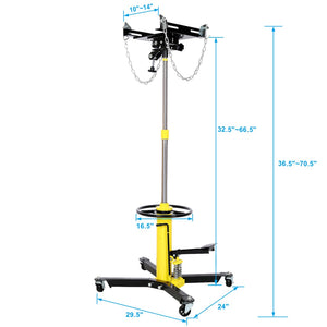 English Elm 1660lbs Hydraulic Transmission Jack Two Stage Foot Pump Shop Lift 32 to 70 Inch W46557316