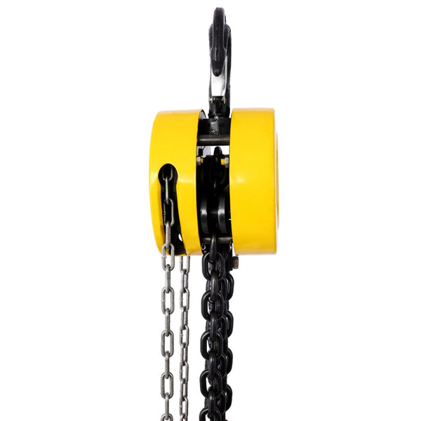English Elm Chain Hoist 3 Ton Capacity Manual Steel Lift with Forged Hooks for Industrial Use Yellow W46557614