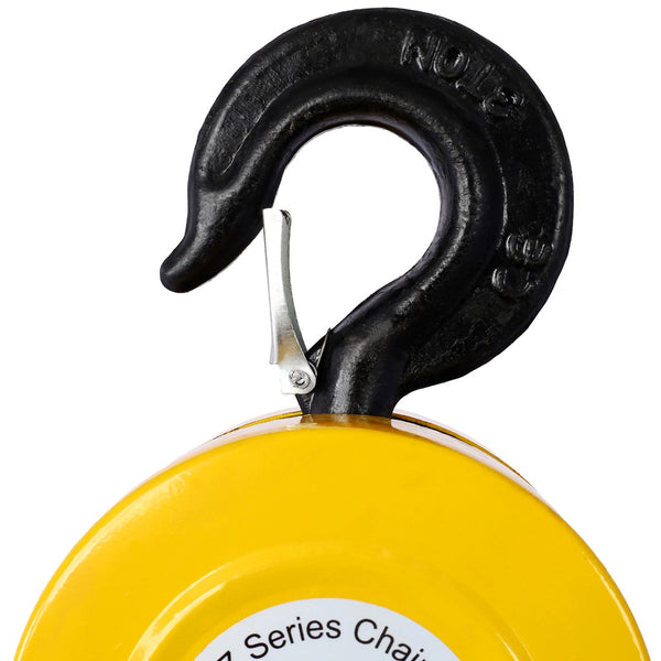 English Elm Chain Hoist 3 Ton Capacity Manual Steel Lift with Forged Hooks for Industrial Use Yellow W46557614
