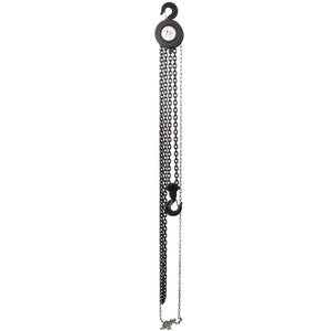 English Elm Chain Hoist 3 Ton Capacity Manual Steel Lift with Forged Hooks for Industrial Use Black W46557615