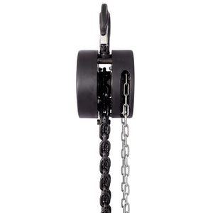 English Elm Chain Hoist 3 Ton Capacity Manual Steel Lift with Forged Hooks for Industrial Use Black W46557615