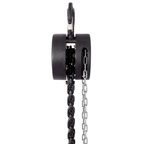 English Elm Chain Hoist 3 Ton Capacity Manual Steel Lift with Forged Hooks for Industrial Use Black W46557615