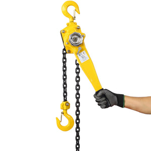 English Elm Lever Chain Hoist 1.5 Ton Galvanized Steel Ratchet Puller with Rotating Safety Hooks W46557619