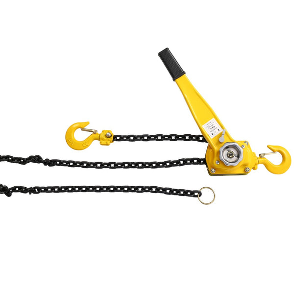 English Elm Lever Chain Hoist 1.5 Ton Galvanized Steel Ratchet Puller with Rotating Safety Hooks W46557619