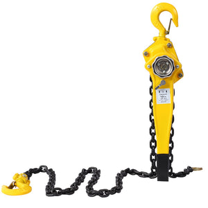 English Elm Lever Chain Hoist 1.5 Ton Galvanized Steel Ratchet Puller with Rotating Safety Hooks W46557619