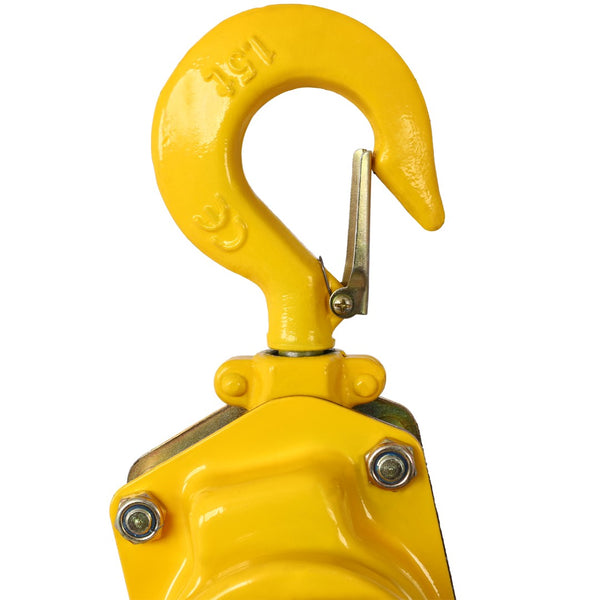 English Elm Lever Chain Hoist 1.5 Ton Galvanized Steel Ratchet Puller with Rotating Safety Hooks W46557619