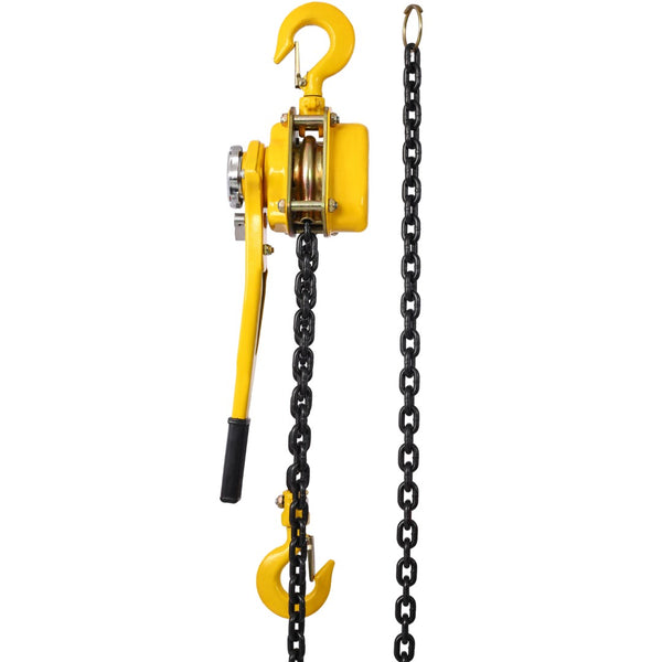 English Elm Lever Chain Hoist 1.5 Ton Galvanized Steel Ratchet Puller with Rotating Safety Hooks W46557619