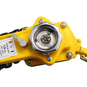 English Elm Lever Chain Hoist 1.5 Ton Galvanized Steel Ratchet Puller with Rotating Safety Hooks W46557619