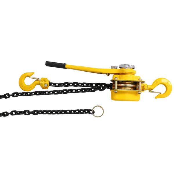 English Elm Lever Chain Hoist 1.5 Ton Galvanized Steel Ratchet Puller with Rotating Safety Hooks W46557619