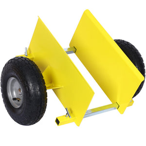 English Elm 600lb Panel Dolly Alloy Steel Frame with Pneumatic Wheels for Heavy Jobsite Use Yellow W46559168