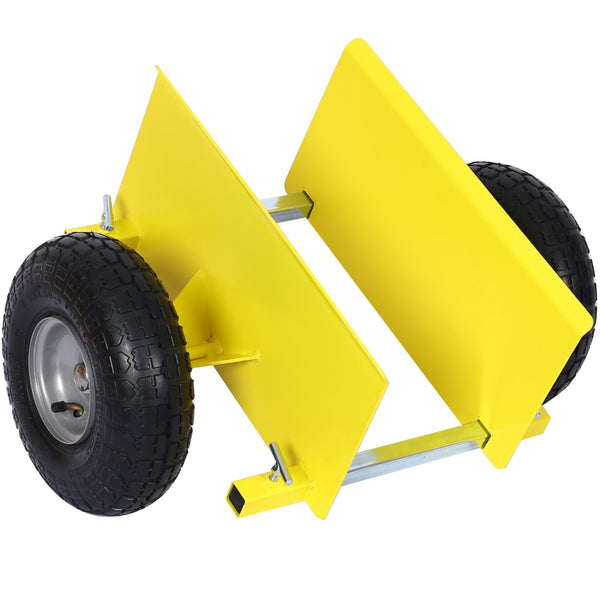 English Elm 600lb Panel Dolly Alloy Steel Frame with Pneumatic Wheels for Heavy Jobsite Use Yellow W46559168