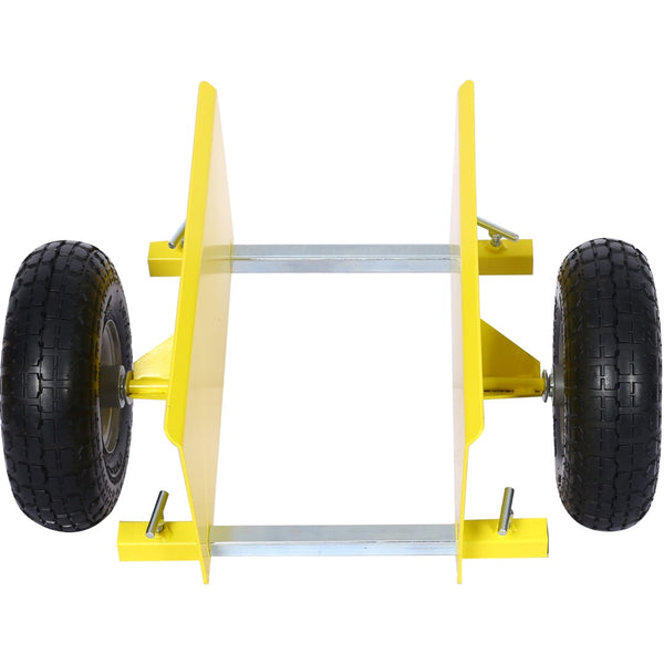 English Elm 600lb Panel Dolly Alloy Steel Frame with Pneumatic Wheels for Heavy Jobsite Use Yellow W46559168