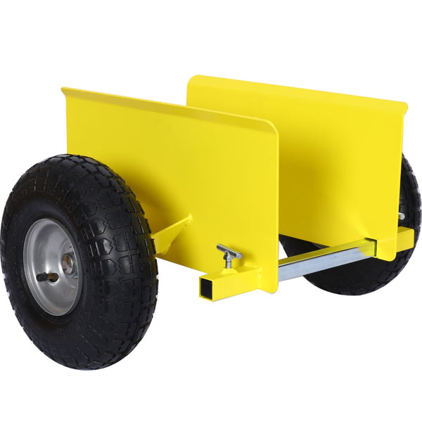 English Elm 600lb Panel Dolly Alloy Steel Frame with Pneumatic Wheels for Heavy Jobsite Use Yellow W46559168