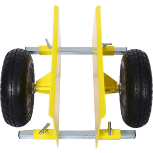 English Elm 600lb Panel Dolly Alloy Steel Frame with Pneumatic Wheels for Heavy Jobsite Use Yellow W46559168