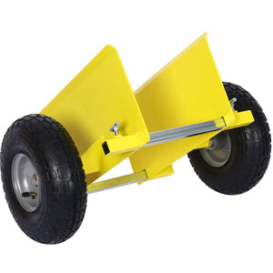 English Elm 600lb Panel Dolly Alloy Steel Frame with Pneumatic Wheels for Heavy Jobsite Use Yellow W46559168