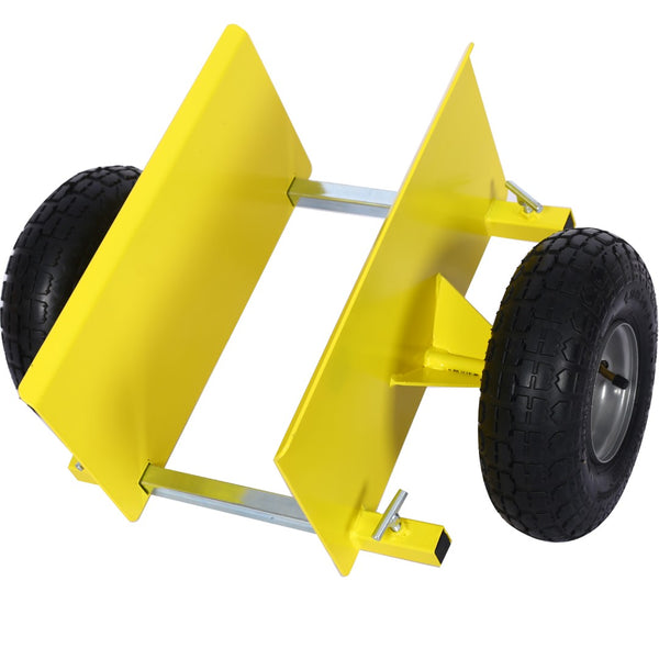 English Elm 600lb Panel Dolly Alloy Steel Frame with Pneumatic Wheels for Heavy Jobsite Use Yellow W46559168