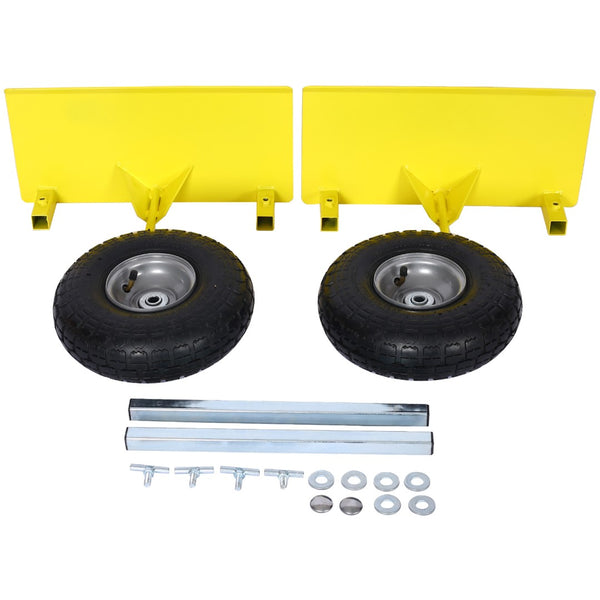 English Elm 600lb Panel Dolly Alloy Steel Frame with Pneumatic Wheels for Heavy Jobsite Use Yellow W46559168