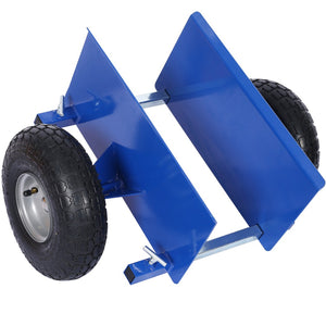 English Elm 600lb Panel Dolly Alloy Steel Frame with Pneumatic Wheels for Heavy Jobsite Use Blue W46559169