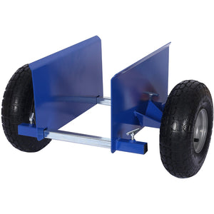 English Elm 600lb Panel Dolly Alloy Steel Frame with Pneumatic Wheels for Heavy Jobsite Use Blue W46559169