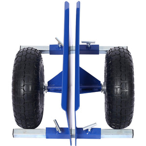 English Elm 600lb Panel Dolly Alloy Steel Frame with Pneumatic Wheels for Heavy Jobsite Use Blue W46559169