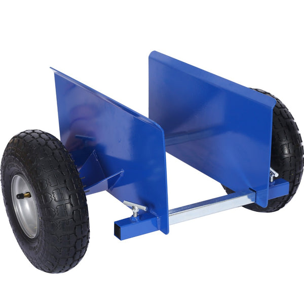 English Elm 600lb Panel Dolly Alloy Steel Frame with Pneumatic Wheels for Heavy Jobsite Use Blue W46559169