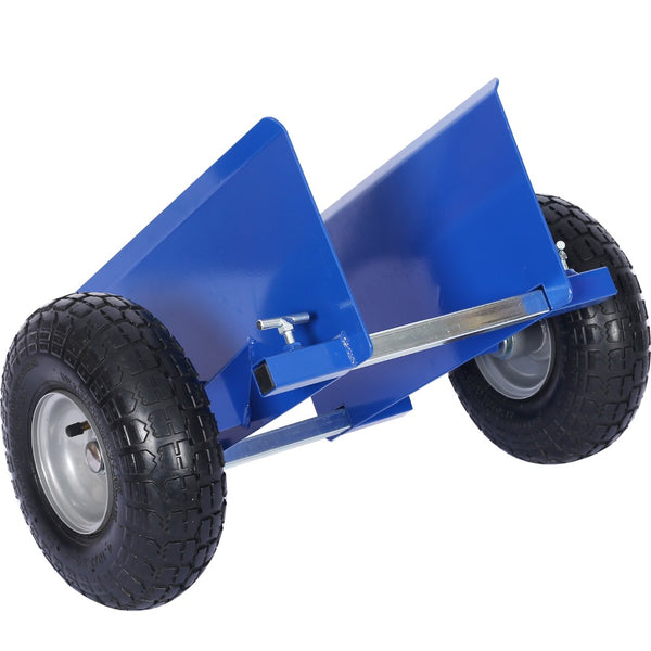 English Elm 600lb Panel Dolly Alloy Steel Frame with Pneumatic Wheels for Heavy Jobsite Use Blue W46559169