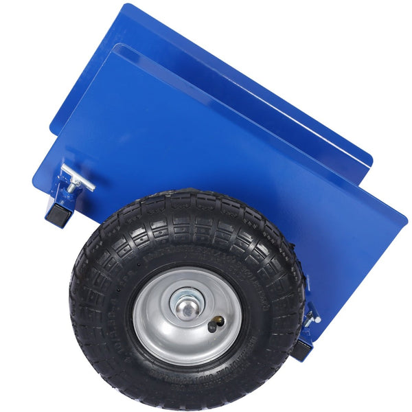 English Elm 600lb Panel Dolly Alloy Steel Frame with Pneumatic Wheels for Heavy Jobsite Use Blue W46559169