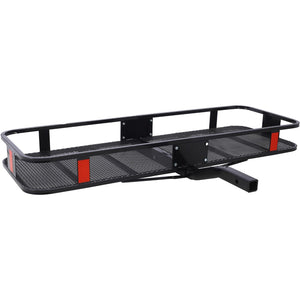 English Elm Hitch Mount Steel Cargo Basket 500 Lb Capacity with Waterproof Bag and Folding Arm W46559175