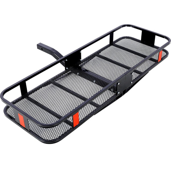 English Elm Hitch Mount Steel Cargo Basket 500 Lb Capacity with Waterproof Bag and Folding Arm W46559175