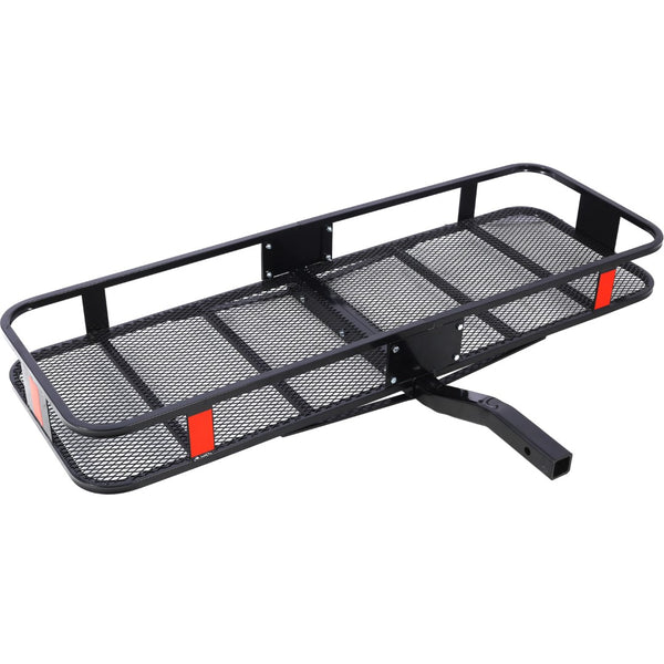 English Elm Hitch Mount Steel Cargo Basket 500 Lb Capacity with Waterproof Bag and Folding Arm W46559175