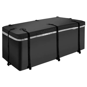 English Elm Hitch Mount Steel Cargo Basket 500 Lb Capacity with Waterproof Bag and Folding Arm W46559175