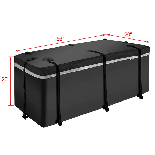 English Elm Hitch Mount Steel Cargo Basket 500 Lb Capacity with Waterproof Bag and Folding Arm W46559175