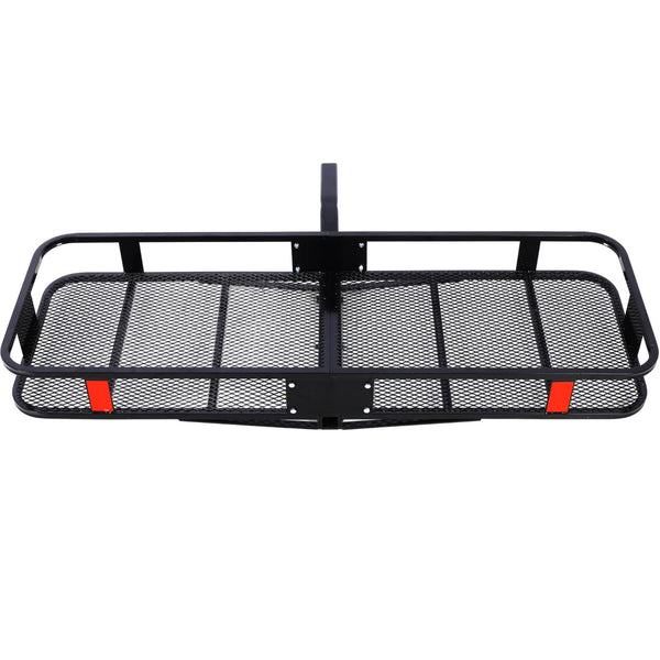 English Elm Hitch Mount Steel Cargo Basket 500 Lb Capacity with Waterproof Bag and Folding Arm W46559175