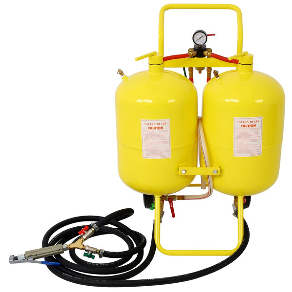 English Elm Dual Tank Abrasive Blaster with Steel Hoppers Quick-change Valve and Four Nozzle Sizes W46559178