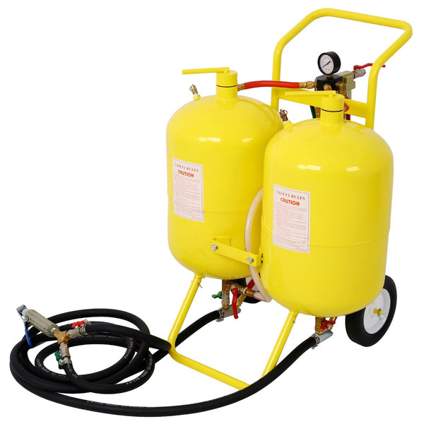 English Elm Dual Tank Abrasive Blaster with Steel Hoppers Quick-change Valve and Four Nozzle Sizes W46559178