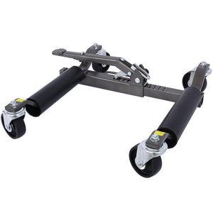 English Elm Set of 2 Hydraulic Car Wheel Dollies with Foot Pedal Ratchet Lift 1250 Lb Steel Gray W46560255