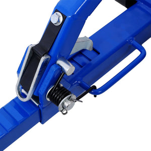 English Elm Set of 2 Hydraulic Car Wheel Dollies with Foot Pedal Ratchet Lift 1250 Lb Steel Blue W46560256