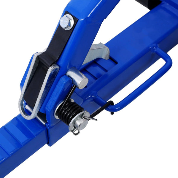 English Elm Set of 2 Hydraulic Car Wheel Dollies with Foot Pedal Ratchet Lift 1250 Lb Steel Blue W46560256