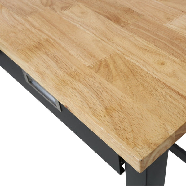 English Elm 60in Rolling Garage Workbench with Steel Frame Drawers and Scratch Resistant Wood Top W46560407