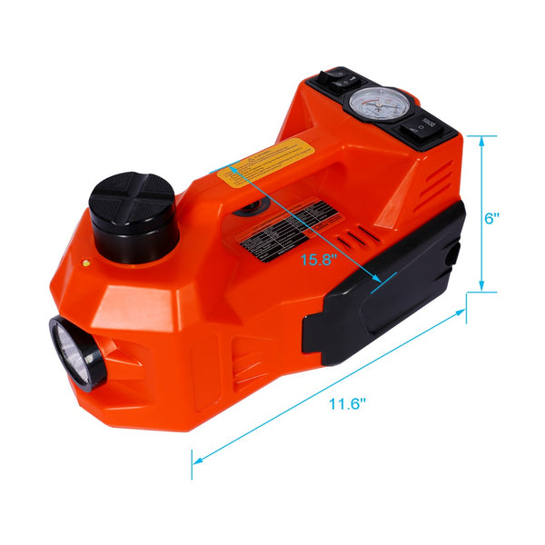 English Elm Electric Hydraulic Floor Jack Kit 5 Ton 12v with Impact Wrench and Led Light W46560408