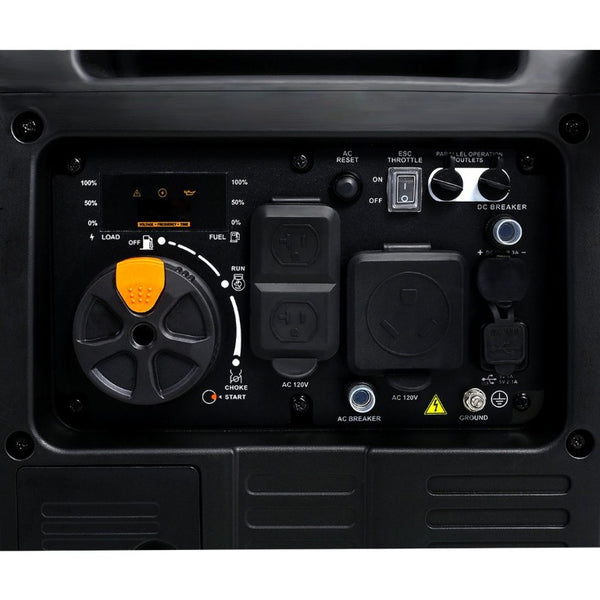 English Elm Super Quiet 4500W Inverter Generator Portable Pure Sine Wave RV Ready Electric Start Yellow W46560432