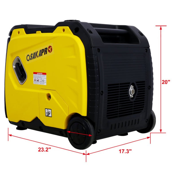 English Elm Super Quiet 4500W Inverter Generator Portable Pure Sine Wave RV Ready Electric Start Yellow W46560432