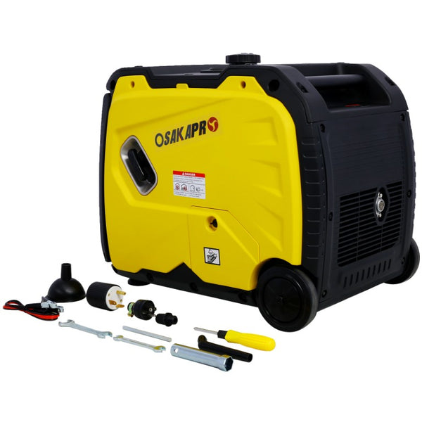 English Elm Super Quiet 4500W Inverter Generator Portable Pure Sine Wave RV Ready Electric Start Yellow W46560432