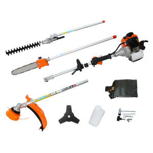 English Elm 4 in 1 Gas Powered Yard Tool System with Pole Saw Hedge Trimmer and Brush Cutter W46561887