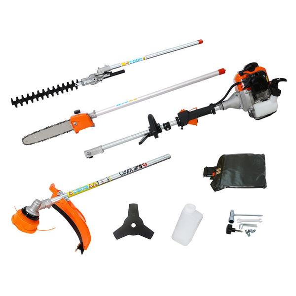English Elm 4 in 1 Gas Powered Yard Tool System with Pole Saw Hedge Trimmer and Brush Cutter W46561887