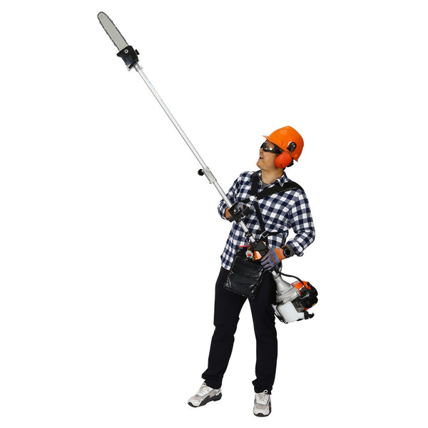 English Elm 4 in 1 Gas Powered Yard Tool System with Pole Saw Hedge Trimmer and Brush Cutter W46561887