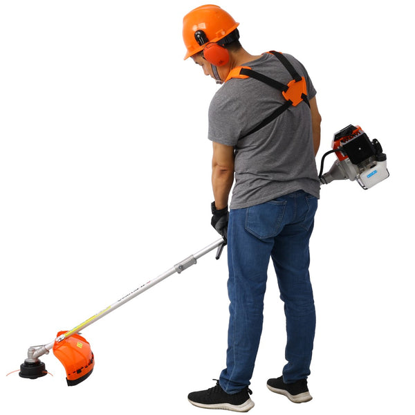 English Elm 8 in 1 Gas Powered Multi Attachment Yard Tool System with 56cc 2 Stroke Engine W46561889