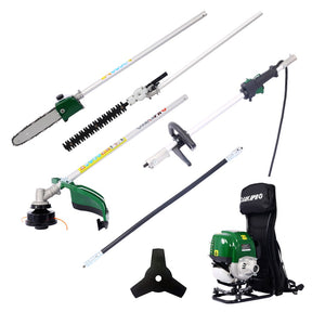 English Elm Backpack 4-stroke 38cc Gas Multi-tool System with Pole Saw and Hedge Trimmer W46561892